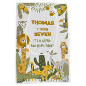 ワイルドサファリ子供の誕生日 ミディアムペーパーバッグ (正面)