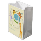 ワイルドサファリ子供の誕生日 ミディアムペーパーバッグ (裏面アングル)