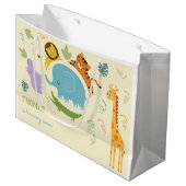 ワイルドサファリ子供の誕生日 ラージペーパーバッグ (正面アングル)
