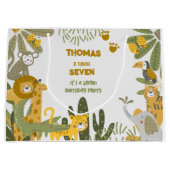 ワイルドサファリ子供の誕生日 ラージペーパーバッグ (正面)