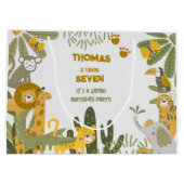 ワイルドサファリ子供の誕生日 ラージペーパーバッグ (裏面)