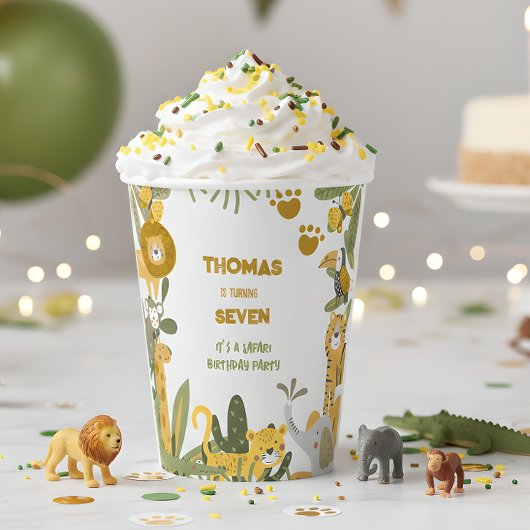 ワイルドサファリ子供の誕生日 紙コップ
