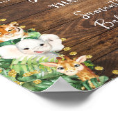 ワイルドサファリ素朴ギフト赤ちゃんシャワーサイン ポスター (角)