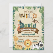 ワイルドサファリ誕生日招待状 招待状 (正面)