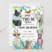 ワイルドサファリ2歳の誕生日 招待状 (正面)