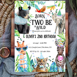 ワイルドサファリ2歳の誕生日 招待状