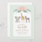 ワイルドサファリ2nd誕生日パーティー 招待状 (正面/裏面)