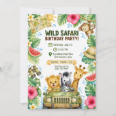 ワイルドサファリ 誕生日パーティー 招待状 (裏面)