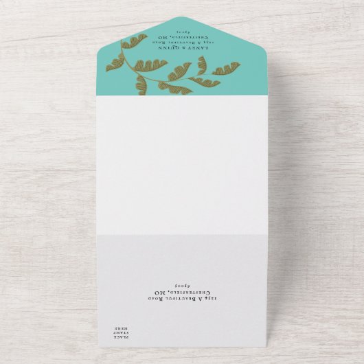 ワイルドサファ結婚リ大きな猫ズオールインワン招待状 オールインワン招待状 (外側)