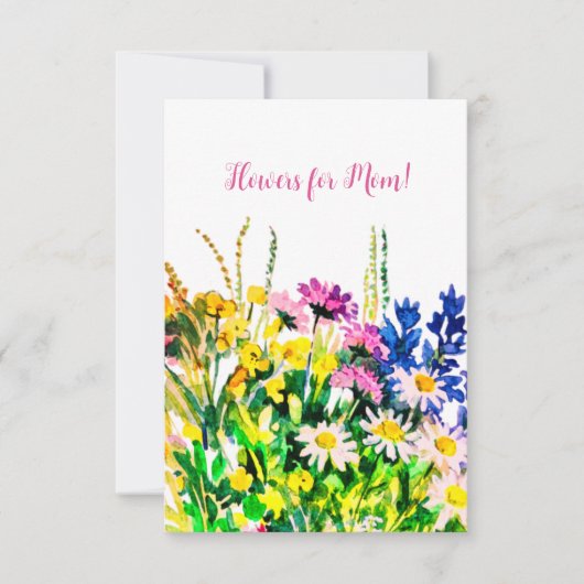 ワイルドサマーフラワーズハッピーバースデーカード サンキューカード (正面)