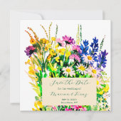 ワイルドサマー花の結婚式場面をおさえる 案内状 (正面)
