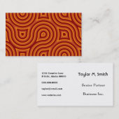 ワイルドサークルファンキーシームレスパターンオレンジ 名刺 (正面/裏面)