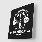 ワイルドサーモン魚釣り スクエア壁時計 (傾斜)