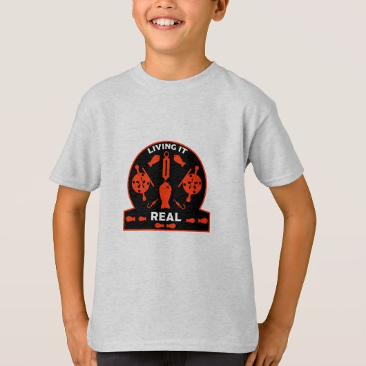 ワイルドサーモン魚釣り Tシャツ (正面)