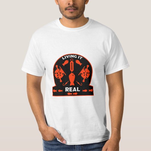 ワイルドサーモン魚釣り Tシャツ (正面)