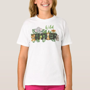 ワイルドシスターサファリジャングル誕生日ファミリーマッチング Tシャツ