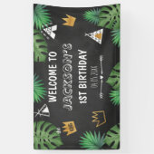 ワイルドシンググリッターワン誕生日ボーイバックドロップ 横断幕 (縦)