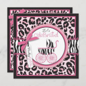 ワイルドシング招待状スクエアピンク 招待状 (正面/裏面)