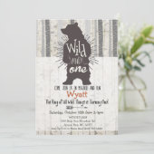 ワイルドシング ビッグベア 初めての1歳の誕生日招待状 招待状 (スタンド正面)