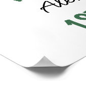 ワイルドジャングルアニマルズグリーン金ゴールド誕生日歓迎 ポスター (角)