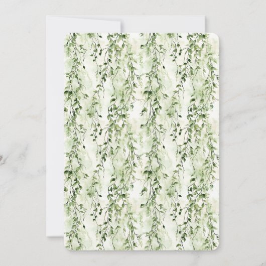 ワイルドジャングルグリーンアイビーヒョウブライダルシャワー 招待状 (裏面)