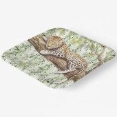 ワイルドジャングルグリーンアイビーヒョウ誕生日 ペーパープレート (傾斜あり)