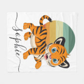 ワイルドジャングルサファリアニマルズベビーフリースブランケット フリースブランケット (正面(横))