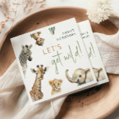 ワイルドジャングルサファリアニマルズ子供の誕生日パーティー スタンダードカクテルナプキン