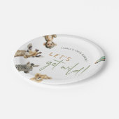 ワイルドジャングルサファリアニマルズ子供の誕生日パーティー ペーパープレート (アングル)