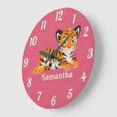 ワイルドジャングルサファリアニマルベビー大時計 ラージ壁時計 (傾斜)