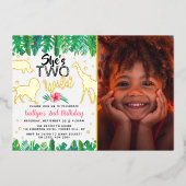 ワイルドジャングルサファリガールズ2ndバースデーフォト 箔招待状 (正面)