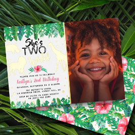 ワイルドジャングルサファリガールズ2ndバースデーフォト 箔招待状