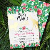 ワイルドジャングルサファリガールズ2ndバースデー実在タ 箔招待状