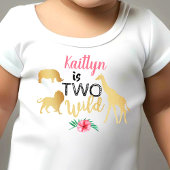 ワイルドジャングルサファリガールズ2nd誕生日 トドラーTシャツ