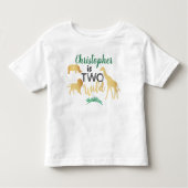 ワイルドジャングルサファリボーイズ2nd誕生日 トドラーTシャツ (正面)