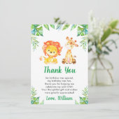 ワイルドジャングルサファリボーイ1st誕生日パーティー サンキューカード (スタンド正面)