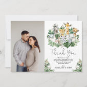 ワイルドジャングルサファリ動物トロピカルベイビーシャワー サンキューカード (正面)