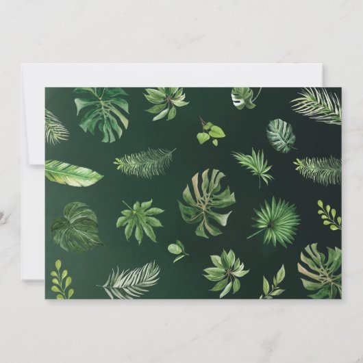 ワイルドジャングルサファリ動物トロピカルベイビーシャワー サンキューカード (裏面)