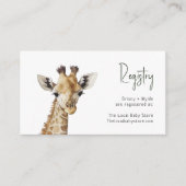 ワイルドジャングルサファリ動物ベビー名簿 エンクロージャーカード (正面)