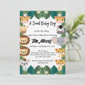 ワイルドジャングルサファリ男の赤ちゃんシャワー 招待状 (スタンド正面)