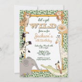 ワイルドジャングルサファリ誕生日パーティーを楽しもう 招待状 (正面)