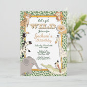 ワイルドジャングルサファリ誕生日パーティーを楽しもう 招待状 (スタンド正面)