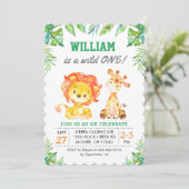 ワイルドジャングルサファリ1男誕生日パーティー 招待状 (スタンド正面)