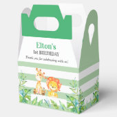 ワイルドジャングルサファリ1st誕生日パーティーグリーン フェイバーボックス (オープン)