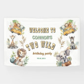 ワイルドジャングルサファリ2nd誕生日バナー 横断幕 (横)