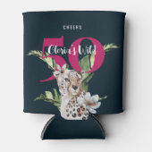 ワイルドジャングルヒョウPink 50誕生日 缶クーラー (正面)