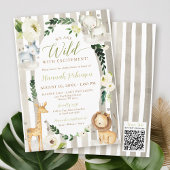 ワイルドジャングルリースサファリアニマルズボーイベビーシャワー 招待状