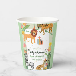 ワイルドジャングル誕生日招待状 紙コップ