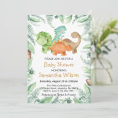 ワイルドジュラシック男の子だ!恐竜の赤ちゃんシャワー 招待状 (スタンド正面)