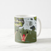 ワイルドスイミングおもしろいウォーターフォーブレンティーンズデー コーヒーマグカップ (正面右)